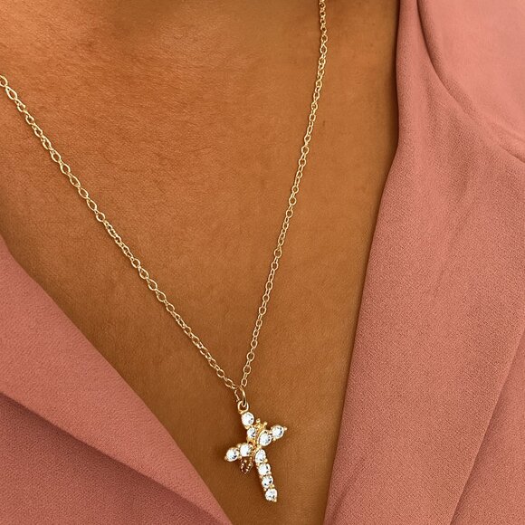 Royal Cross Crown Necklace Stainless Steel - Picture 3 of 3